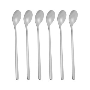Unique Bargains 304 Stainless Steel Smooth Long Handle Stirring Cocktail Tea Spoon 6 Pcs - 1 of 4