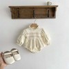 MyKids-USA Baby Girls Long Sleeves Embroidery Lace Trim Onesie - 2 of 4