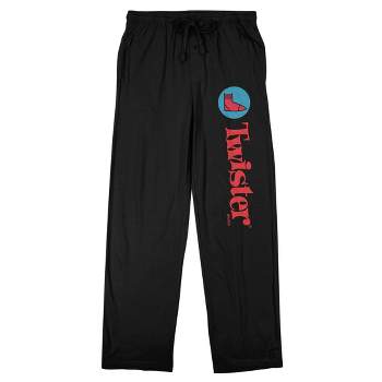 Twister Pink Shape In Circle Men's Black Sleep Pajama Pants