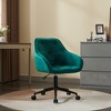 Elegent Height Adjustable Velvet Office Chair with Wheels for Home Office, Bedroom, Study and Vanity - 2 of 4