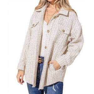 Women's Be Alright Tweed Shacket - And The Why - 1 of 3