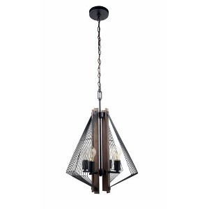 Brio Lighting Zenith 4 - Light Pendant in  Wood/Black - 1 of 4