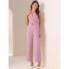 INSPIRE CHIC Women's Casual Sleeveless Shawl Collar Office Belted Cropped Jumpsuit - 3 of 4