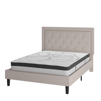 Emma and Oliver Tufted Platform Bed with 10in. Pocket Spring Mattress