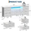 70" TV Stand Dresser with 13 Fabric Drawers, Power Outlet & LED Lights, Entertainment Center for 80" TV - 3 of 4