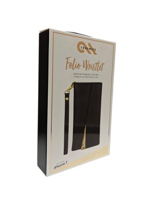 Case-Mate Leather Wristlet Folio Case for iPhone SE2/8/7/6/6s - Black