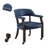 Wood Arm Chair with Casters (Tournament) with Nailhead Trim, Pedestal Base, Beaded & Fluted Design, and Scrolled Bun Feet ¨C Medium Cherry - 2 of 4