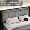 Nasitip Floating Bed Frame with LED Lights, Upholstered Platform Full Bed Frame, No Box Spring Needed - 3 of 4