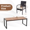Costway 9 Pieces  Patio Rattan Dining Set with Acacia Wood Table, 1.9" Umbrella Hole - 3 of 4