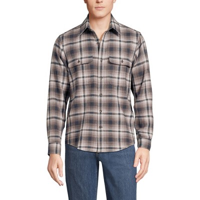 Lands' End Men's Long Sleeve Woven Waffle Work Shirt