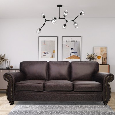 Mid-Century Vintage 3 Seater Sofa with Rivet Design