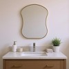 HomeRoots 39" Gold Abstract Wavy Geometric Framed Accent Mirror - 2 of 4
