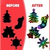 Joyfy 48 Pcs Christmas Ornaments Set, Snowman, Snowflakes, Tree & Reindeer DIY Scratch Paper Art Craft Kit for Kids, Rainbow Hanging Decor - 4 of 4