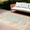 5' X 7' Blue and Orange Floral Stain Resistant Indoor Outdoor Area Rug - 2 of 4