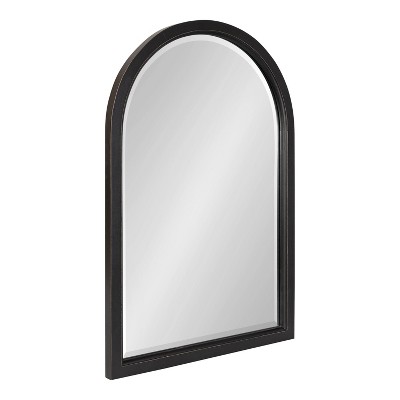 20" x 30" Hogan Wood Framed Arch Decorative Wall Mirror Black - Kate & Laurel All Things Decor