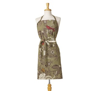 tag Autumn Toile Cooking Baking Apron Cotton Machine Wash, One Size Fits Most, Green - 1 of 2