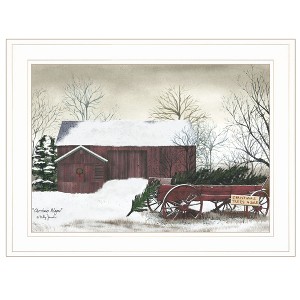 SEVOBAL Wall Art Christmas Wagon Holiday Framed Print for Living Room Seasonal Home Decor Display, White, 21"*1"*15" - 1 of 4