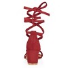 Allegra K Women's Solid Open Toe Lace Up Padded Insole Mid Chunky Heeled Sandals - 3 of 4