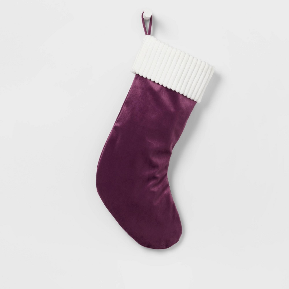 20" Reversible Christmas Holiday Stocking Purple/Pink - Wondershop™