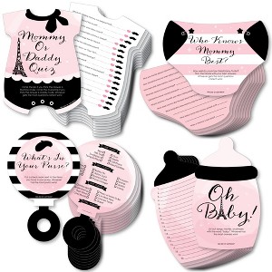 Big Dot of Happiness Paris, Ooh La La - 4 Paris Themed Baby Shower Games - 10 Cards Each - Gamerific Bundle - 1 of 4