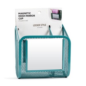 Magnetic Mesh Metal Locker Mirror Cup Green - Locker Style by UBrands