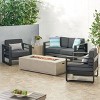 Christopher Knight Home Maya Bay Outdoor Aluminum 4 Seater Chat Set with Fire Pit - 2 of 4