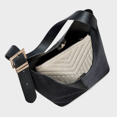 Shoulder Bucket Bag - A New Day Black product image view 4