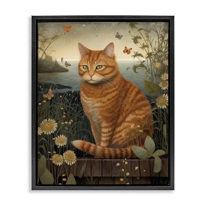 Stupell Industries Orange Cat by Pond, 17" x 21" - 1 of 4