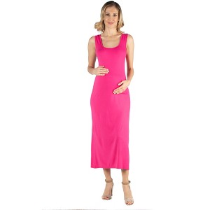 Maternity Scoop Neck Maxi Dress - 24seven Comfort Apparel™ - 1 of 4