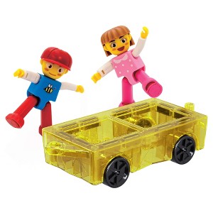 PICASSO-TILES Mini Car & 2 Character Play Set, Magnetic Tiles, Building Blocks, STEM Toys for Kids 3+ - 1 of 4