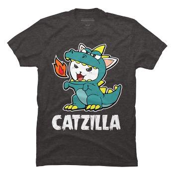Men's Design By Humans Catzilla Halloween Costume Dragon Monster Kitten Cats Lover By lenxeemyeu T-Shirt