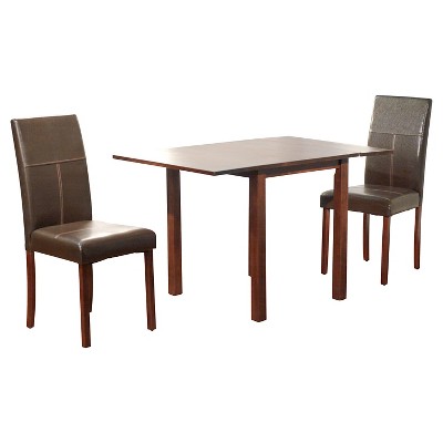 3pc Newark Drop Leaf Dining Set Espresso - Buylateral