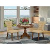 3-Piece Acacia Walnut Finish Solid Wood Top - Button Tufted Dining Room Set - Seats 4 - 2 of 4