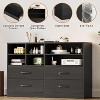 4 Drawers Dresser with 6 Open Cubbies, Modern Chest of Drawers, Adjustable Shelves, for Living Room,Hallway - 3 of 4