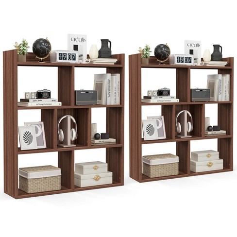 Costway 2 Pcs 7-cube Bookcase Open Storage Shelf With Anti-tipping Kits ...