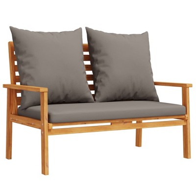 vidaXL Garden Sofa Bench Dark grey Solid acacia wood 47.2 in long