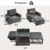 Vipbear 3-in-1 Sofa Chair Bed,42.5" W Convertible Sleeper Chair with Pull Out Bed, USB Charging Ports & Wing Table,Cup Holder,Adjustable Backrest - 2 of 4