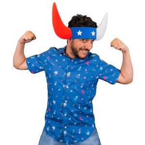 Foam Party Hats USA Long Horns Headband - 1 of 4