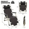 PAGED Folding Waterproof Terrace Lounge Chair Portable Patio Reclining Chair with Pillows for Garden, Pool, Patio - 4 of 4