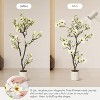 Artificial Magnolia Plants, Faux Flower Trees for Indoor Outdoor , Fake Magnolia Tree with Realistic Flowers, Leaves, Mosses & White Pot - 4 of 4