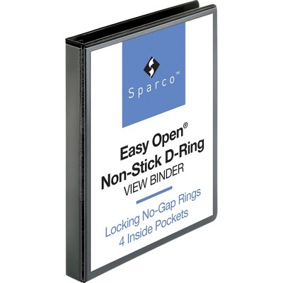 Business Source Locking D-Ring View Binder 1 "Capacity 11"x8-1/2" Black 26956