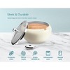 Kook Large Stainless Steel Sugar Bowl and Spoon, Glass Lid, 16 oz, White Glossy - 4 of 4