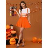 INSPIRE CHIC Women's Pleated A-Line Elastic Waist Mini Braces Suspender Skirt - 3 of 4