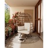 360° Swivel Egg Chair Outdoor, Oversized Wicker Egg Chairs with 4 Cushions  Rattan Egg-Shaped Lounge Chair w/Steel Frame - 2 of 4