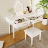 Bella Depot Vanity Table and Cushioned Stool Set with 2 Large Drawers - 2 of 4