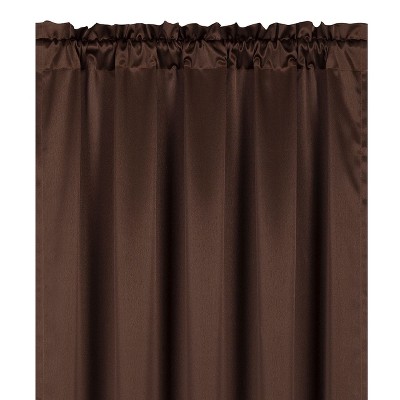 Kate Aurora Basic Faux Silk Rod Pocket Shimmery Sheer Single Window Curtain Panel - 52 in. W x 84 in. L - Brown