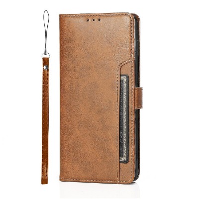 SaharaCase - Leather Folio Wallet Case for Samsung Galaxy Z Fold3 5G - Brown