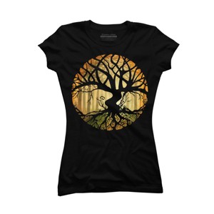 Junior's Design By Humans Druid Tree By EVA3 T-Shirt - 1 of 3