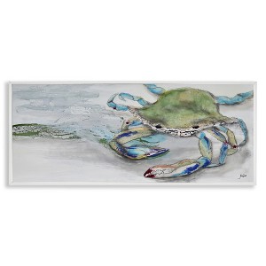 Stupell Industries Vivid Crab on Beach Shoreline, 30" x 13" - 1 of 4
