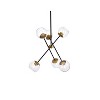 Elegant Lighting Axl 24 inch pendant in black and brass with clear shade - 3 of 4
